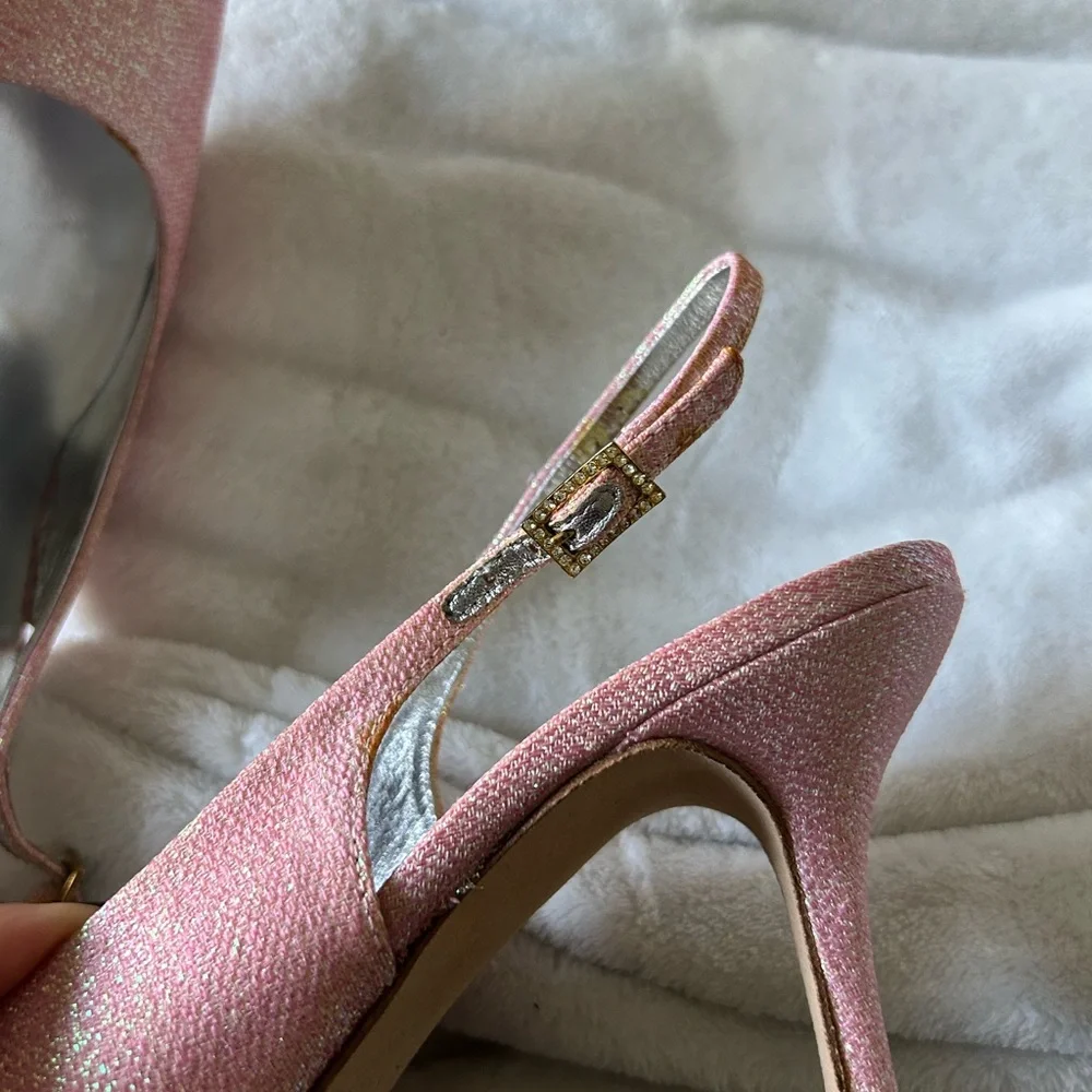 Dolce & Gabbana sling back Pink Glitter Heels - Picture 3 of 10